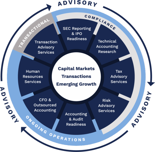 a wheel of Centri's services and where they fit into the business lifecycle